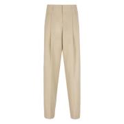 Beige Wollen Broek met Sterdetail Golden Goose , Beige , Dames