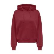 Hoodie met zakken voor vrouwen Only , Red , Dames