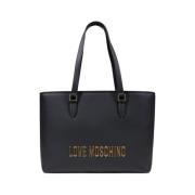 Bicolor Handtas Lente/Zomer Collectie Love Moschino , Black , Dames