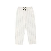 Gestreepte Linnen Broek Patrizia Pepe , White , Dames