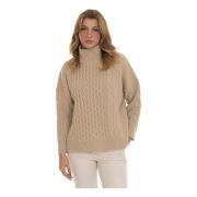 Geweven Effect Veneto Pullover met splitten Max Mara Studio , Beige , ...