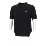 Zwarte Gebreide Polo Shirt Dsquared2 , Black , Heren