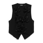 Flower Waistcoat Top Rotate Birger Christensen , Black , Dames