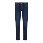 Lage jeans met reguliere pasvorm Emporio Armani , Blue , Heren