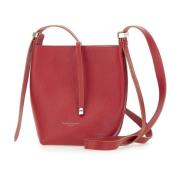 Rode leren emmer schoudertas Gianni Chiarini , Red , Dames