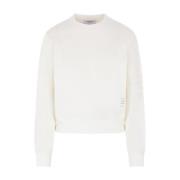 Witte Sweater met 4-Bar Detail Thom Browne , White , Dames