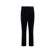 Blauwe Fluwelen 5-Pocket Broek Emporio Armani , Blue , Heren