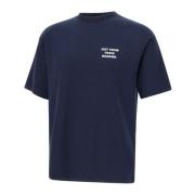 Blauw Slogan Katoenen T-shirt Drole de Monsieur , Blue , Heren