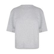 Gestreept Logo T-shirt Grijs Katoen Moncler , Gray , Dames