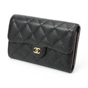 Pre-owned Leather wallets Chanel Vintage , Black , Dames