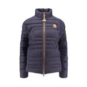 Denim Effect Stretch Katoenen Jas Moncler , Blue , Dames