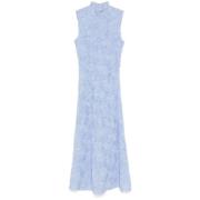 Bloemen Mesh Maxi Jurk Lange Mouw Rotate Birger Christensen , Blue , D...