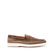 Elegante Leren Schoen voor Mannen Santoni , Brown , Heren