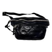 Zwarte leren heuptas crossbody klassiek Campomaggi , Black , Heren