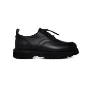 Zwarte Derby Schoenen met Logo Moncler , Black , Heren