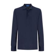 Katoenen poloshirt met lange mouwen Kired , Blue , Heren