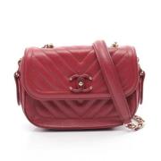 Pre-owned Leather chanel-bags Chanel Vintage , Red , Dames