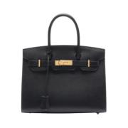 Pre-owned Leather handbags Hermès Vintage , Black , Dames