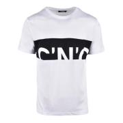 Katoenen T-shirt met CNC-ontwerp Costume National , White , Heren