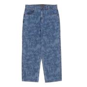 Blauwe Denim Wijde Pijp Jeans Propaganda , Blue , Heren