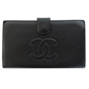 Pre-owned Leather wallets Chanel Vintage , Black , Dames