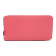 Pre-owned Leather wallets Hermès Vintage , Pink , Dames