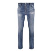 Stretch Katoenmix Skinny Fit Jeans Dsquared2 , Blue , Heren