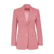 Wollen satijnen crêpe blazer Lyserød Max Mara , Pink , Dames