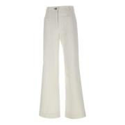 Witte Alina Jeans met Rood Logo Victoria Beckham , White , Dames