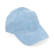 Denim Cap Hat Baby Blue Ganni , Blue , Dames