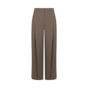 Bruine Wijde Broek met Monili Decoratie Brunello Cucinelli , Brown , D...