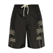 Zwemshorts met print Palm Angels , Black , Heren