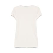 Beige Crew Neck Short Sleeve T-shirt Lemaire , White , Dames