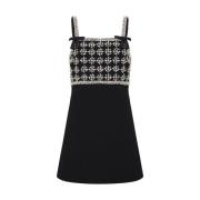 Zwarte Jurk met Kristalversiering Rebecca Vallance , Black , Dames