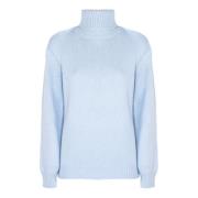 Blauwe Wol Kasjmier Coltrui Sweater Kangra , Blue , Dames