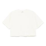 Wit Crew Neck Logo Patch T-shirt Autry , White , Dames