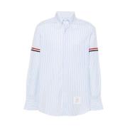 Verticaal Gestreept Katoenen Overhemd Thom Browne , Blue , Heren