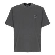 Grijze Katoenen T-shirt met Logopatch Stone Island , Gray , Heren