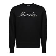 Sweatshirt met geborduurd logo voor heren Moncler , Black , Heren