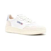 Vintage Lage Leren/Suède Sneakers - Wit Lavendel Autry , White , Dames