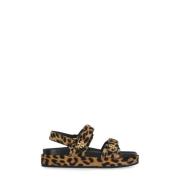 Leren sandalen met dierenprint Tory Burch , Brown , Dames