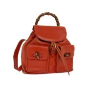 Pre-owned Leather backpacks Gucci Vintage , Orange , Dames