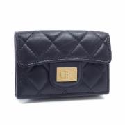 Pre-owned Leather wallets Chanel Vintage , Black , Dames