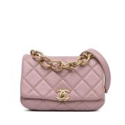 Pre-owned Leather chanel-bags Chanel Vintage , Pink , Dames