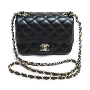 Pre-owned Leather handbags Chanel Vintage , Black , Dames