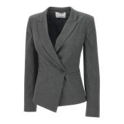 Grijze Blazer met Micro Lurex Draden Kaos , Gray , Dames