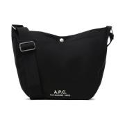 Zwarte Schoudertas met Logoprint A.p.c. , Black , Heren