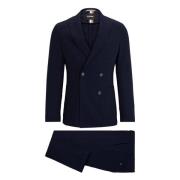 Blauw Businesspak Slim Fit Hugo Boss , Blue , Heren