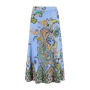 Bloemen Paisley Geplooide Midi Rok Etro , Multicolor , Dames