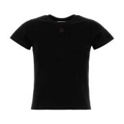 Klassiek Zwart Katoenen T-shirt Alexander McQueen , Black , Dames